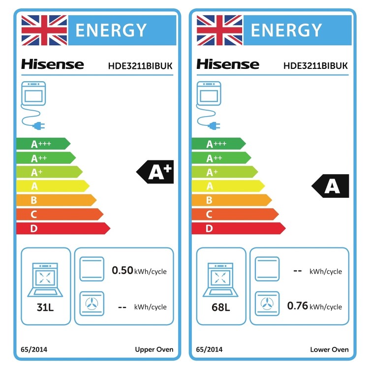 Hisense 60cm Electric Cooker with Induction Hob - Black