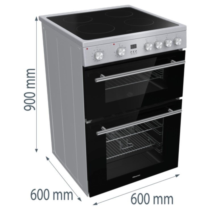 Hisense 60cm Electric Cooker - Stainless Steel