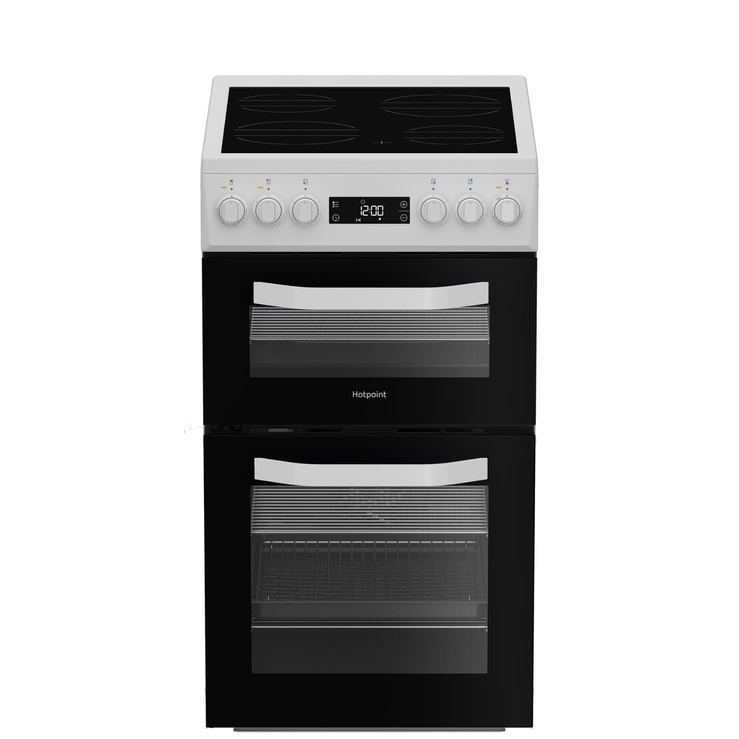 Hotpoint HDE5VDCW 50cm Double Oven Electric Cooker in White Ceramic Ho