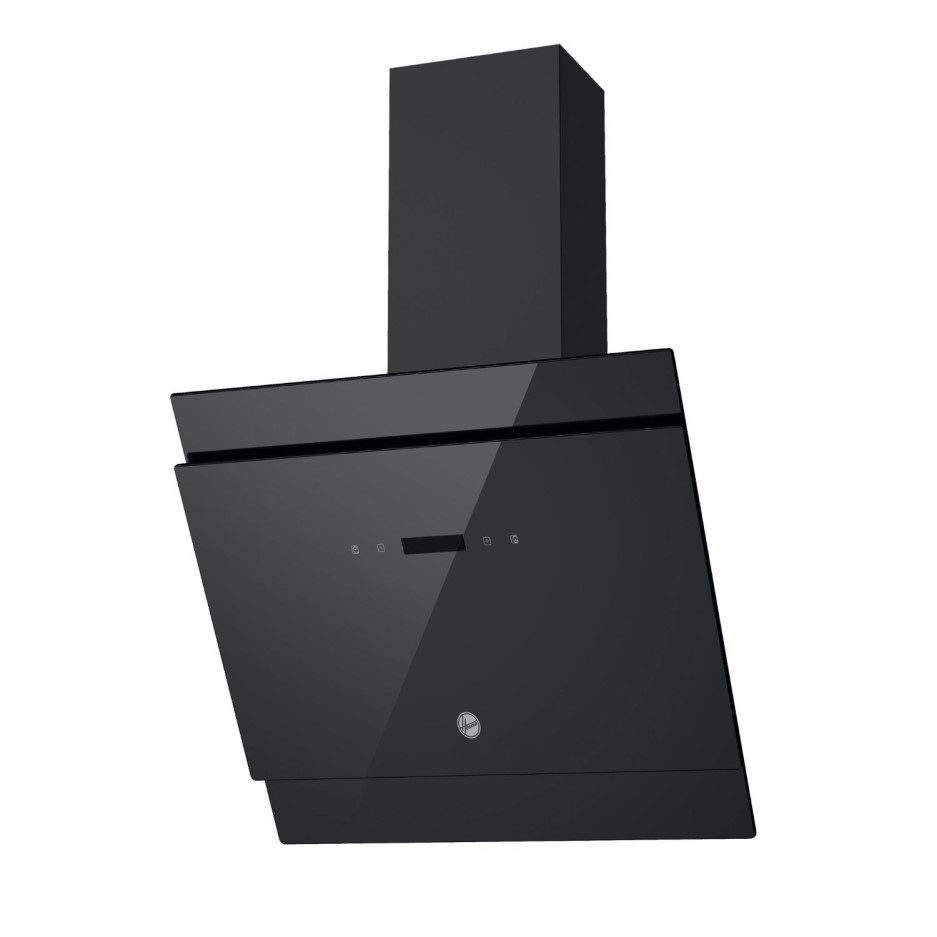 Hoover HDG6DCK3B 60cm Angled Cooker Hood Black Glass Appliances Direct