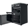 Hotpoint 60cm Double Oven Gas Cooker - Black