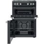 Hotpoint 60cm Double Oven Gas Cooker - Black