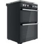 Refurbished Hotpoint HDM67G0C2CB 60cm Double Oven Gas Cooker