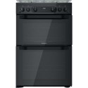 A2/HDM67G0CCB Refurbished Hotpoint HDM67G0CCB 60cm Double Oven Gas Cooker with Lid and Assisted Cleaning Black