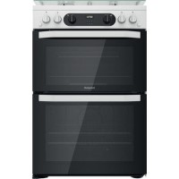 Refurbished Hotpoint HDM67G0CCW 60cm Double Oven Gas Cooker White Refurbished Hotpoint HDM67G0CCW 60cm Double Oven Gas Cooker White