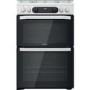 Refurbished Hotpoint HDM67G0CCW 60cm Double Oven Gas Cooker White