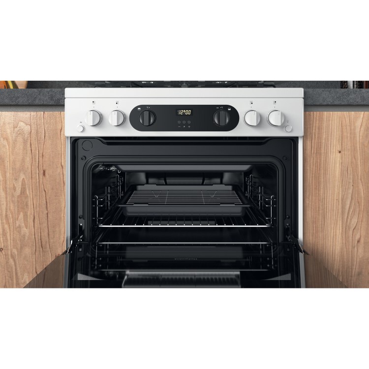 Refurbished Hotpoint HDM67G0CCW 60cm Double Oven Gas Cooker White