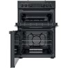 Hotpoint 60cm Double Oven Gas Cooker - Black