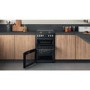 Refurbished Hotpoint HDM67G9C2CB 60cm Double Oven Dual Fuel Cooker with Assisted Cleaning Black