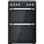 Refurbished Hotpoint HDM67G9C2CB 60cm Double Oven Dual Fuel Cooker with Assisted Cleaning Black