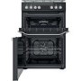 Refurbished Hotpoint HDM67G9C2CB 60cm Double Oven Dual Fuel Cooker with Assisted Cleaning Black