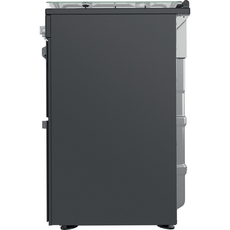 Refurbished Hotpoint HDM67G9C2CB 60cm Double Oven Dual Fuel Cooker with Assisted Cleaning Black