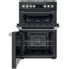 Hotpoint 60cm Double Oven Dual Fuel Cooker - Black