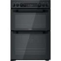 A2/HDM67V92HCB Refurbished Hotpoint HDM67V92HCB 60cm Double Oven Electric Cooker Black