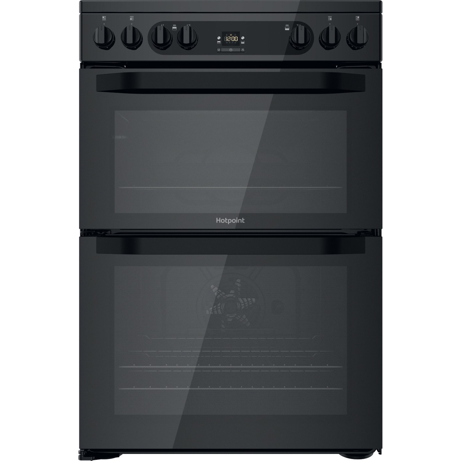 Hotpoint 60cm Double Oven Electric Cooker - Black