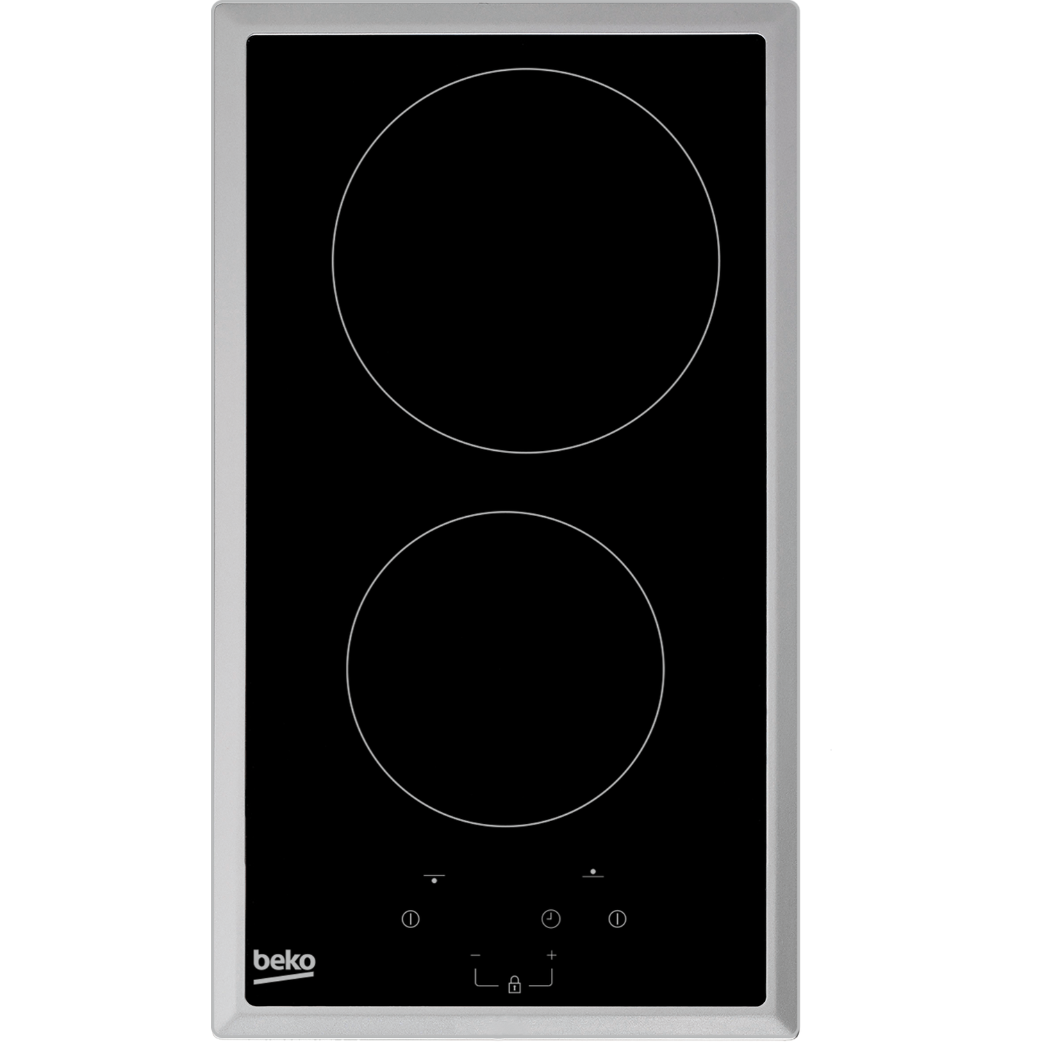 Beko 29cm 2 Zone Domino Ceramic Hob with Stainless Steel Frame