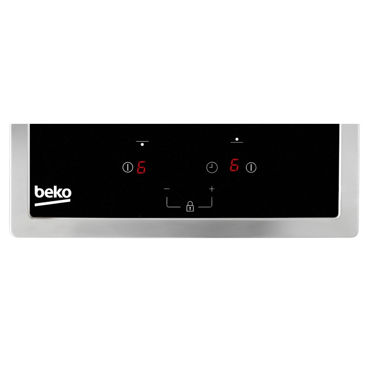Beko 29cm 2 Zone Domino Ceramic Hob with Stainless Steel Frame