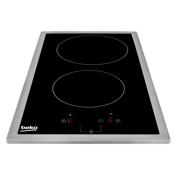 Beko 29cm 2 Zone Domino Ceramic Hob with Stainless Steel Frame