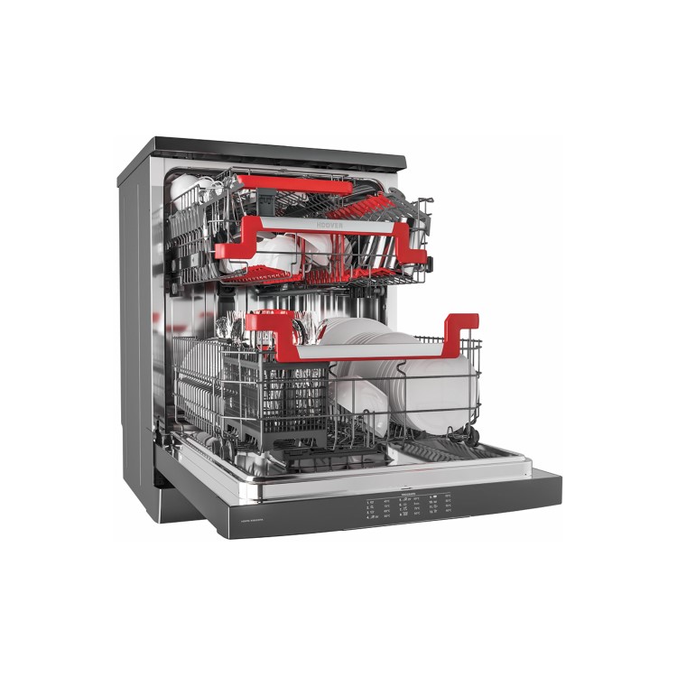 GRADE A2 - Hoover HDPN4S622PA 16 Place Freestanding Dishwasher With Wi-Fi-control - Graphite