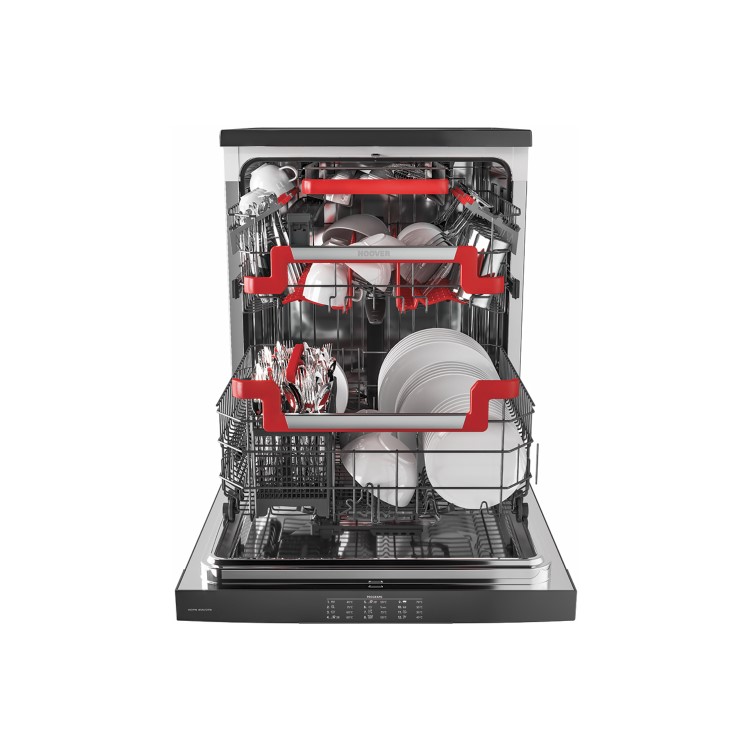 GRADE A2 - Hoover HDPN4S622PA 16 Place Freestanding Dishwasher With Wi-Fi-control - Graphite