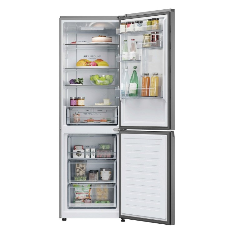 Haier Series 3 355 Litre 60/40 Freestanding Fridge Freezer - Stainless Steel