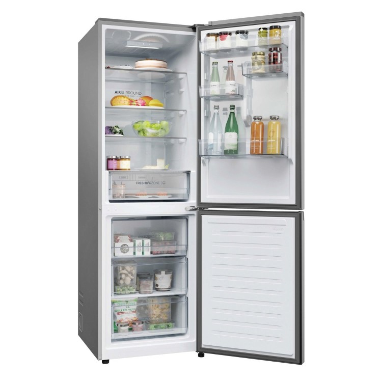 Haier Series 3 355 Litre 60/40 Freestanding Fridge Freezer - Stainless Steel