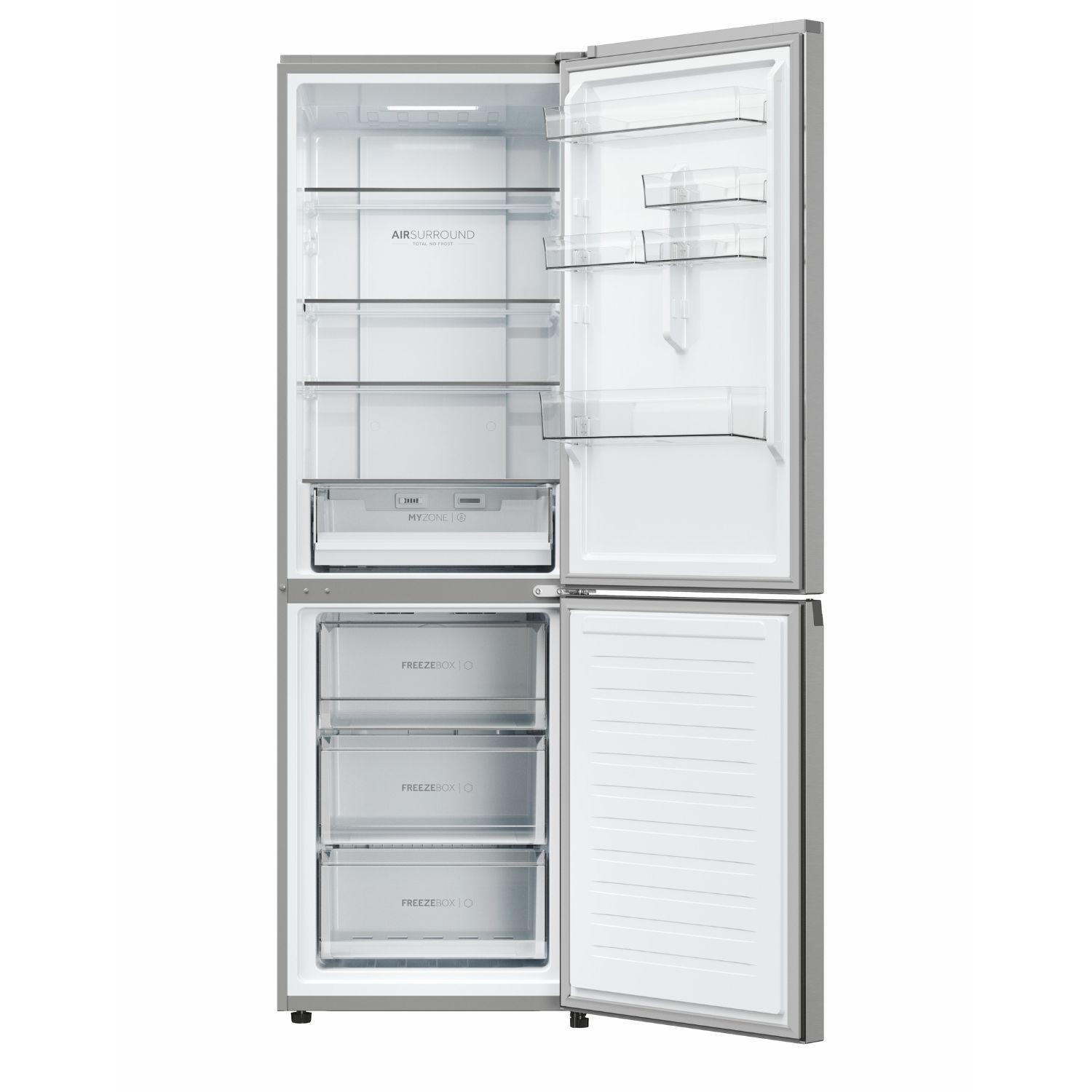 Hotpoint 335 Litre Freestanding Fridge Freezer - Silver Black, 60/40 Split, Frost Free, E Energy Rated