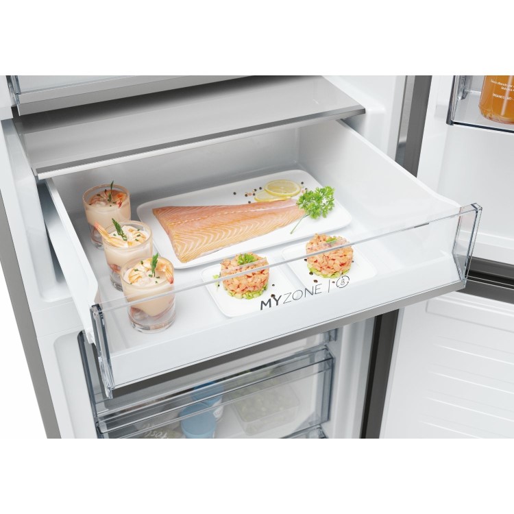 Haier 2D 60 Series 5 409 Litre 60/40 Freestanding Fridge Freezer - Dark Inox