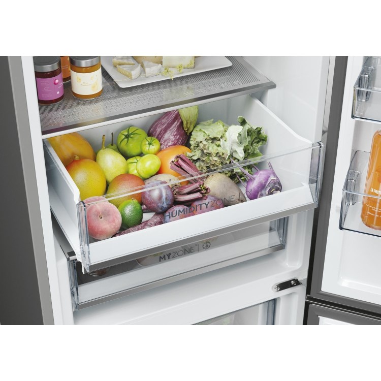 Haier 2D 60 Series 5 409 Litre 60/40 Freestanding Fridge Freezer - Dark Inox