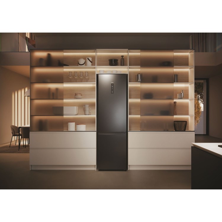 Haier 2D 60 Series 5 409 Litre 60/40 Freestanding Fridge Freezer - Dark Inox