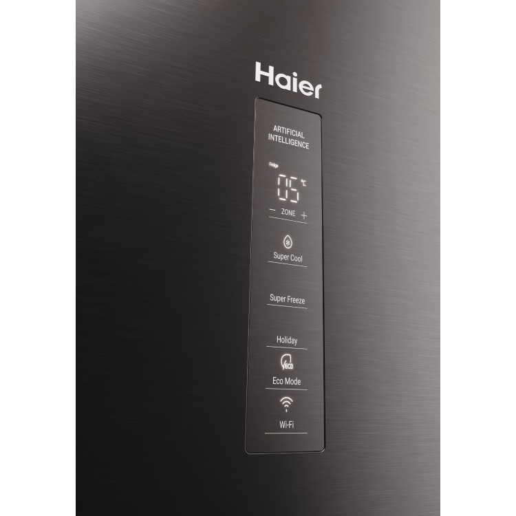 Haier 2D 60 Series 5 409 Litre 60/40 Freestanding Fridge Freezer - Dark Inox