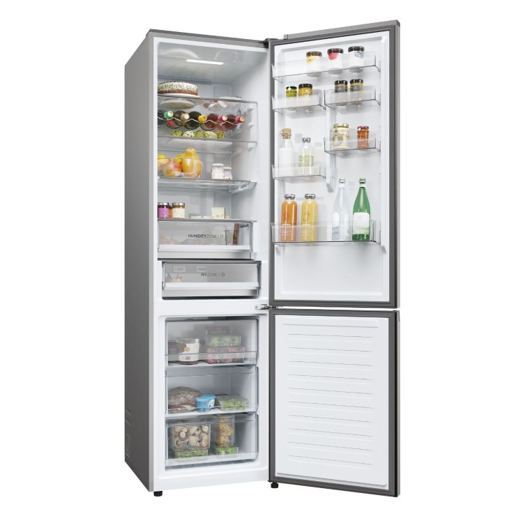 Haier 2D 60 Series 5 409 Litre 60/40 Freestanding Fridge Freezer - Dark Inox