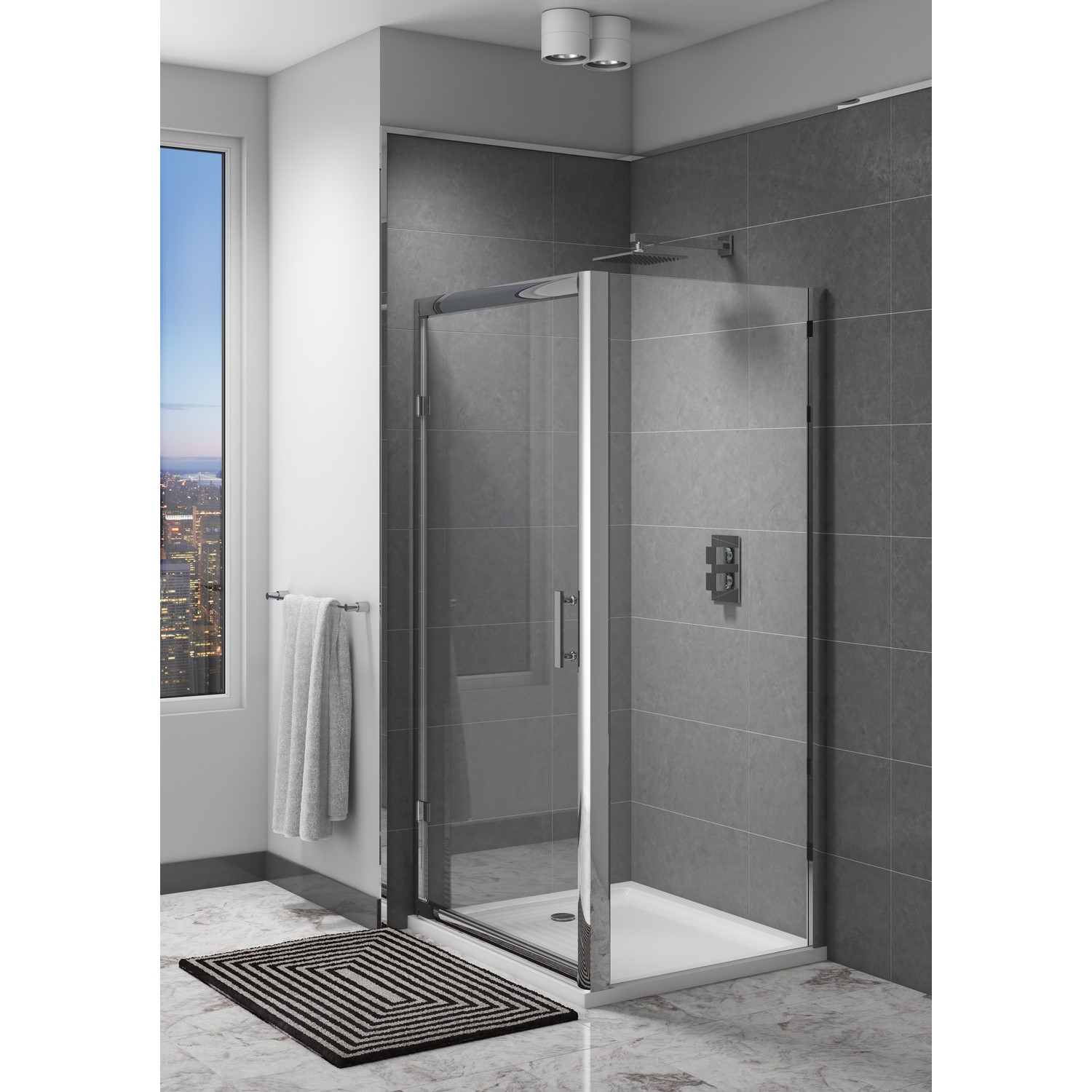 Claritas 6mm Glass Hinged Shower Door 900 X 1850mm Hdr001