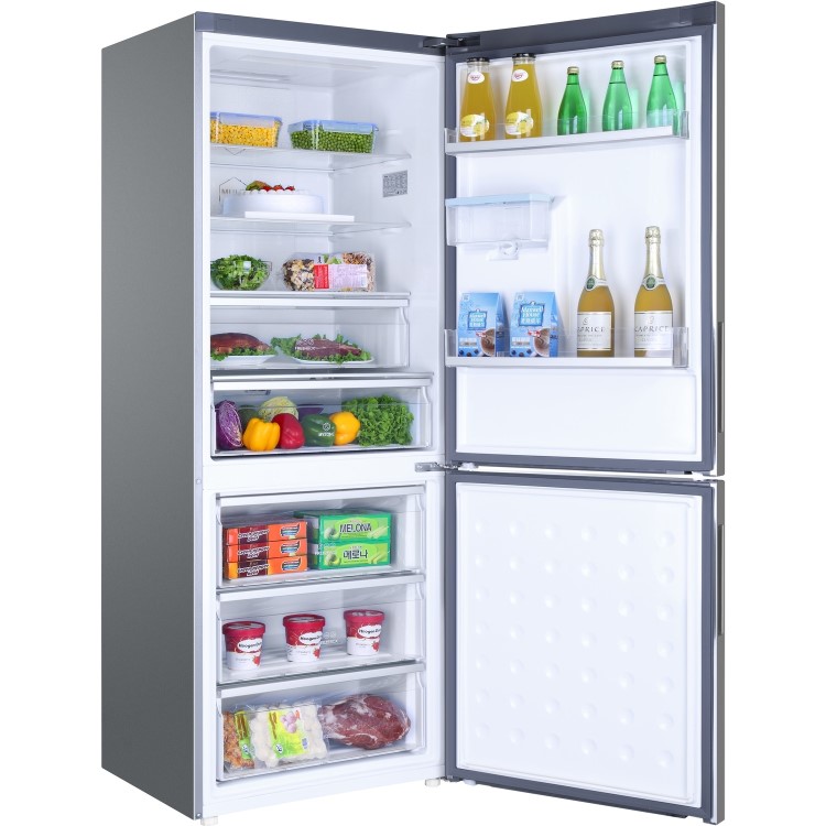 Haier 450 Litre 70/30 Freestanding Fridge Freezer - Stainless steel