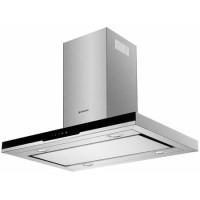 GRADE A1 - Hoover HDSVI985B 90cm Touch Control Flat Island Cooker Hood With Perimeter Extraction - Stainless Steel
