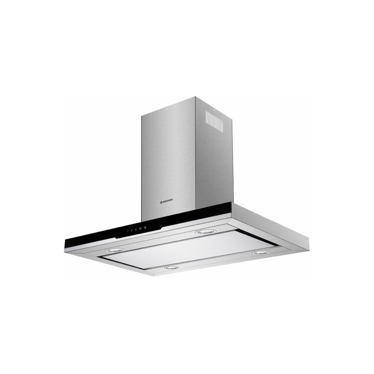 GRADE A1 - Hoover HDSVI985B 90cm Touch Control Flat Island Cooker Hood With Perimeter Extraction - Stainless Steel