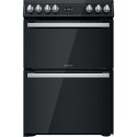 A2/HDT67V9H2CB Refurbished Hotpoint HDT67V9H2CB 60cm Double Oven Electric Cooker with Catalytic Cleaning Black
