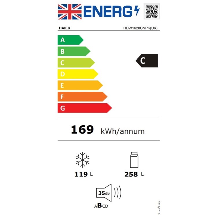 Haier 2D 60 Series 1 377 Litre 70/30 Freestanding Fridge Freezer - Silver