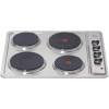 CDA HE6050SS 58cm Side Rotary Control Four Zone Solid Plate Hob Stainless Steel