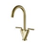 Brushed Brass Dual Lever Kitchen Mixer Tap - Essence Hector