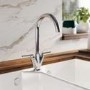 Chrome Dual Lever Kitchen Mixer Tap - Essence Hector