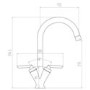 Chrome Dual Lever Kitchen Mixer Tap - Essence Hector