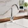 1 Bowl Chrome Stainless Steel Reversible Inset Kitchen Sink with Mixer Tap Set - Essence