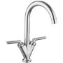 1 Bowl Chrome Stainless Steel Reversible Inset Kitchen Sink with Mixer Tap Set - Essence