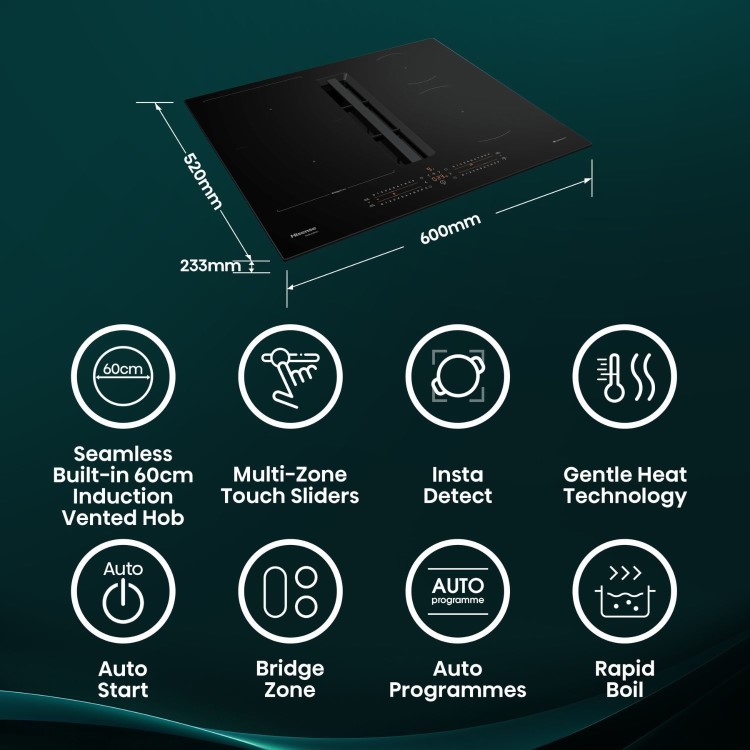 Hisense Hi6 60cm 4 Zone Venting Induction Hob