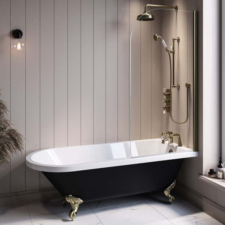 Brushed Brass Traditional Bath Filler - Helston