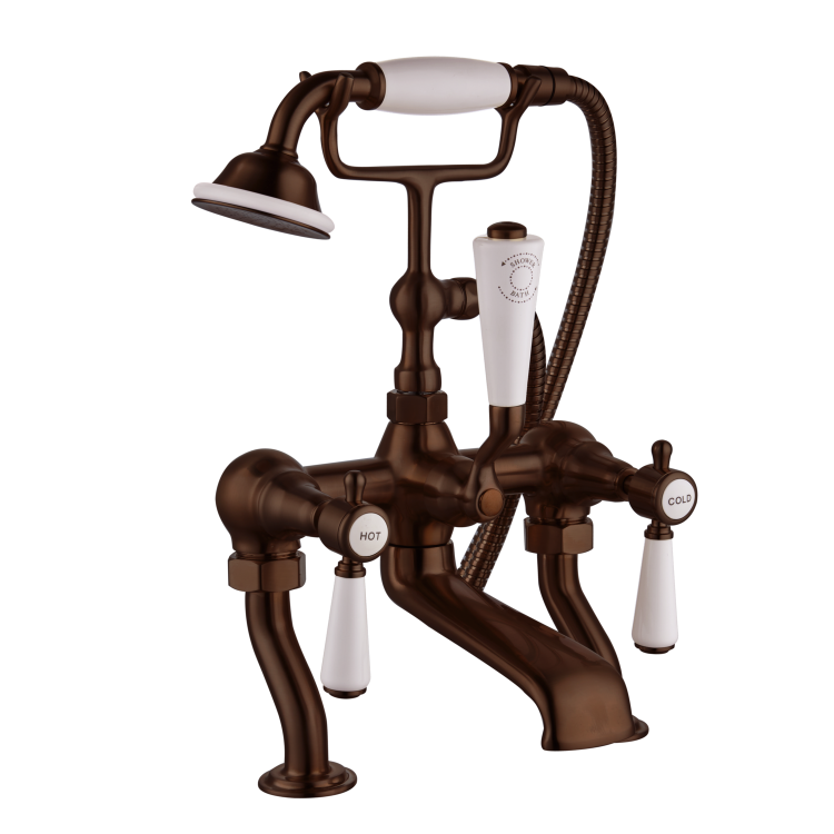 Brushed Bronze Traditional Bath Shower Mixer - Helston