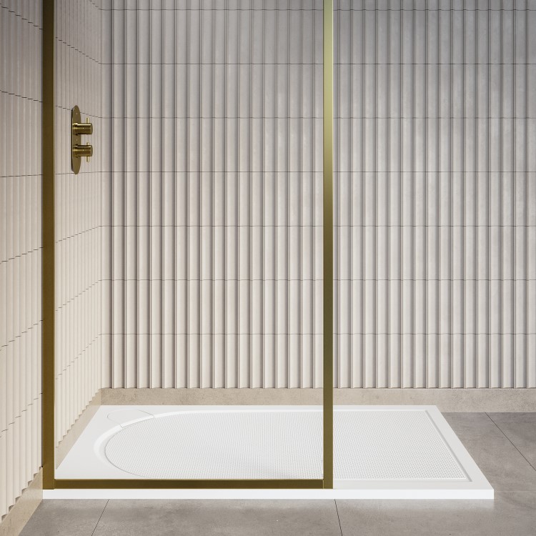 1400x800mm Anti-Slip Rectangular Shower Tray 30mm Low-Profile - Hendra