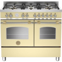 Bertazzoni HER100-6-MFE-D-CRT Heritage Series 100cm Dual Fuel Range Cooker With A Double Oven-Matt Cream
