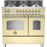 Bertazzoni HER90-6-MFE-D-CRT Heritage 90cm Dual Fuel Range Cooker With 6 Burners And 2 Ovens Matt Cr